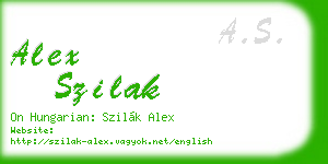 alex szilak business card