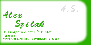 alex szilak business card